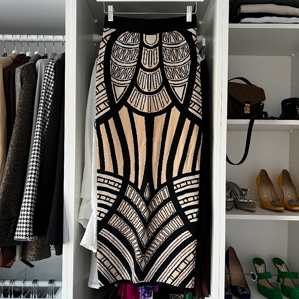 Ronny Kobo knitted thick pattern skirt
